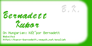 bernadett kupor business card